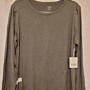 Olive, cotton, long-sleeved, a.n.a. women's top. NWT, Size XXL